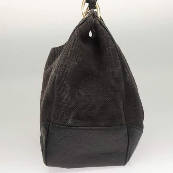 GUCCI Shoulder Bag Canvas Outlet Black Gold 257268 Auth bs25254 - Picture 4 of 16